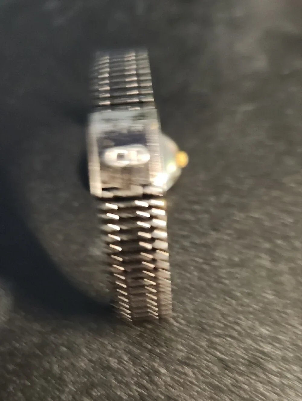 Vintage Dior Black and Gold Slim Bracelet Watch